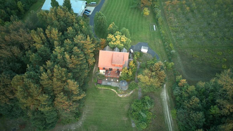 Aerial close-up of a residential roof